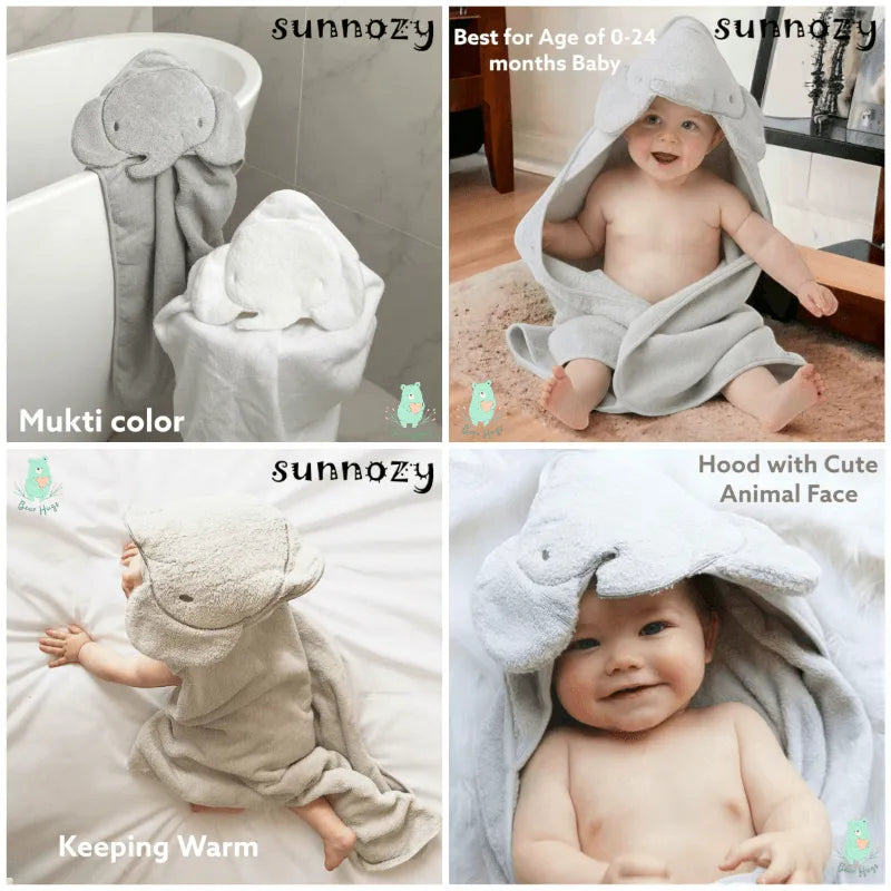 Sunnozy Hooded Baby Towels - Bear Hugs