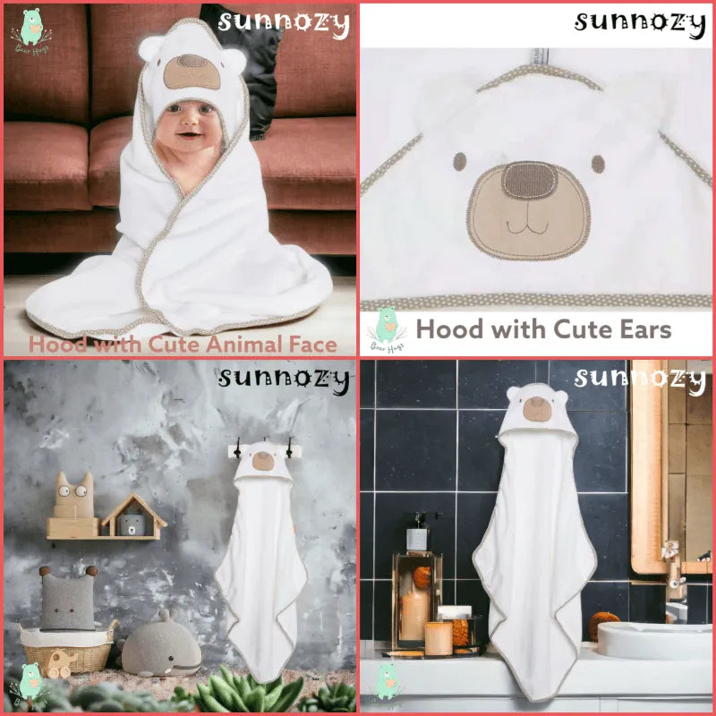 Sunnozy Hooded Baby Towels - Bear Hugs