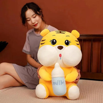 Tiger with Milk Bottle Plushie (35 cm) - Bear Hugs