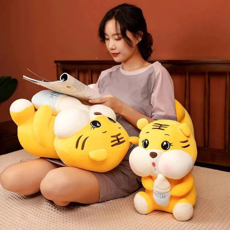 Tiger with Milk Bottle Plushie (35 cm) - Bear Hugs