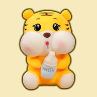 Tiger with Milk Bottle Plushie (35 cm) - Bear Hugs