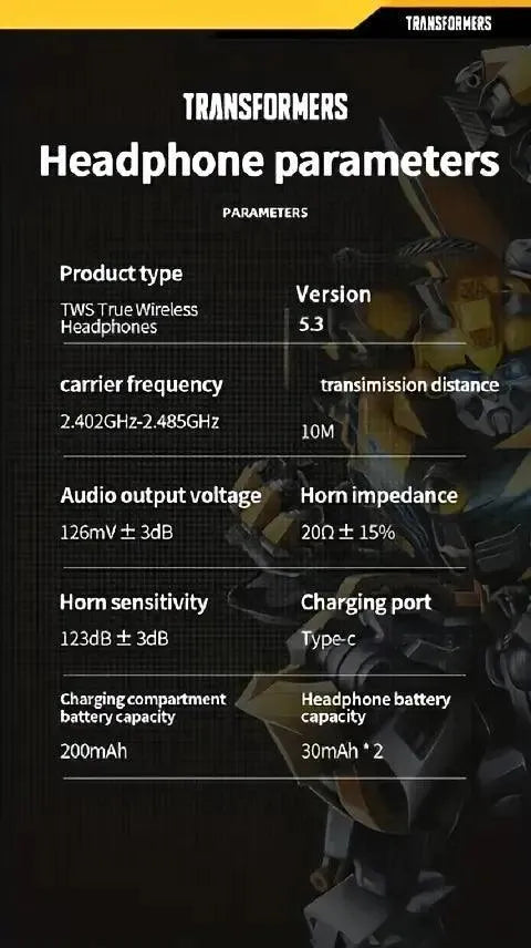 Transformers TF-T05 TWS Clip-on Earphones - Bear Hugs