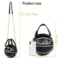 Trendy Basketball Shaped Crossbody Bag - Bear Hugs