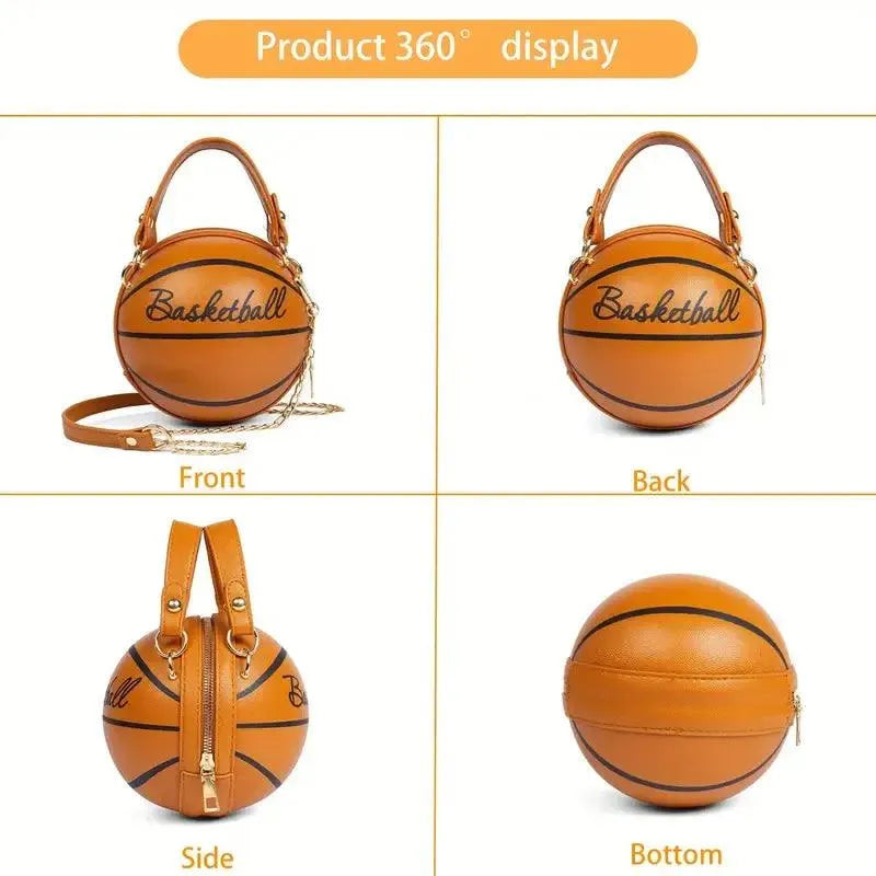 Trendy Basketball Shaped Crossbody Bag - Bear Hugs