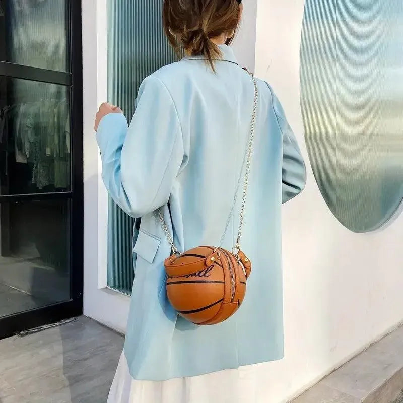 Trendy Basketball Shaped Crossbody Bag - Bear Hugs