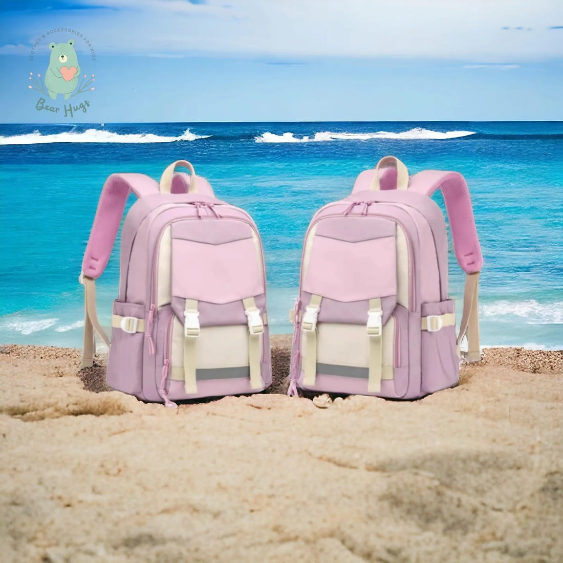 Trendy Pastel Hues Student Backpack - Bear Hugs