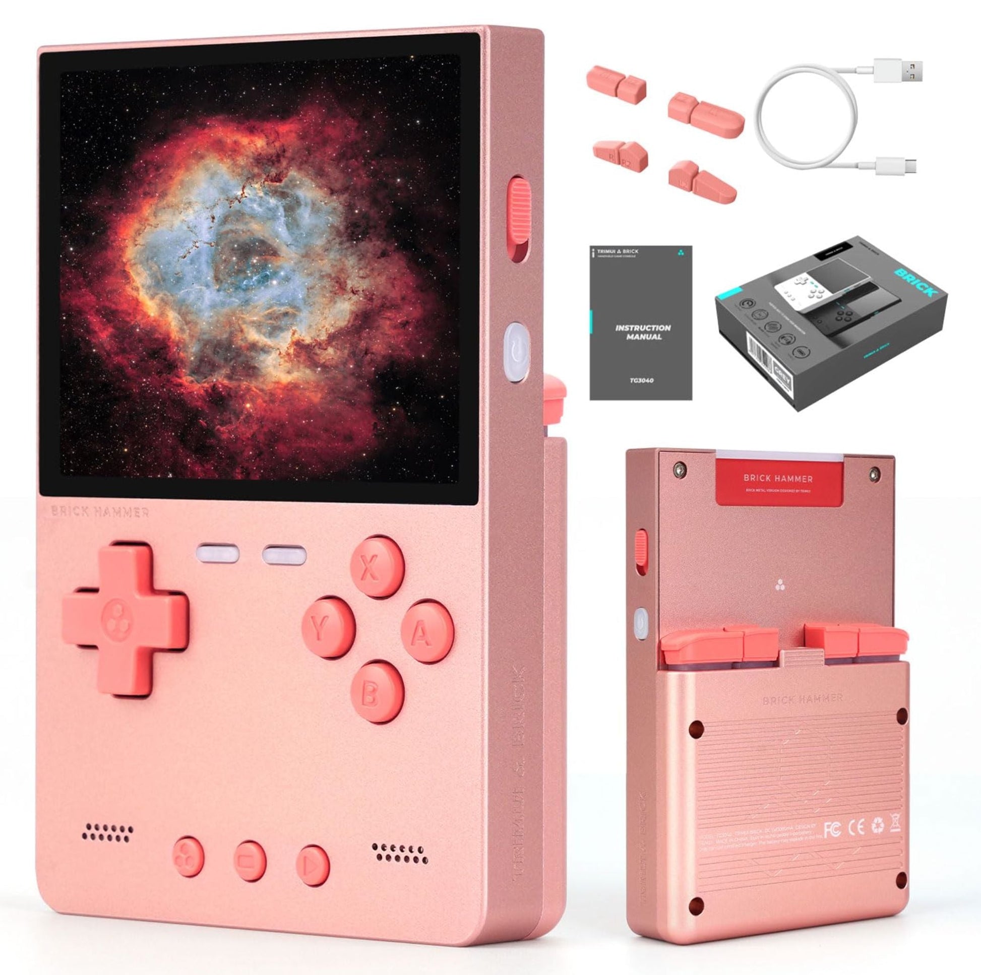 Trimui Brick Hammer Handheld Game Console with 3.2 inch IPS Screen and 3000mAh Battery, Retro Video Games Console - Bear Hugs