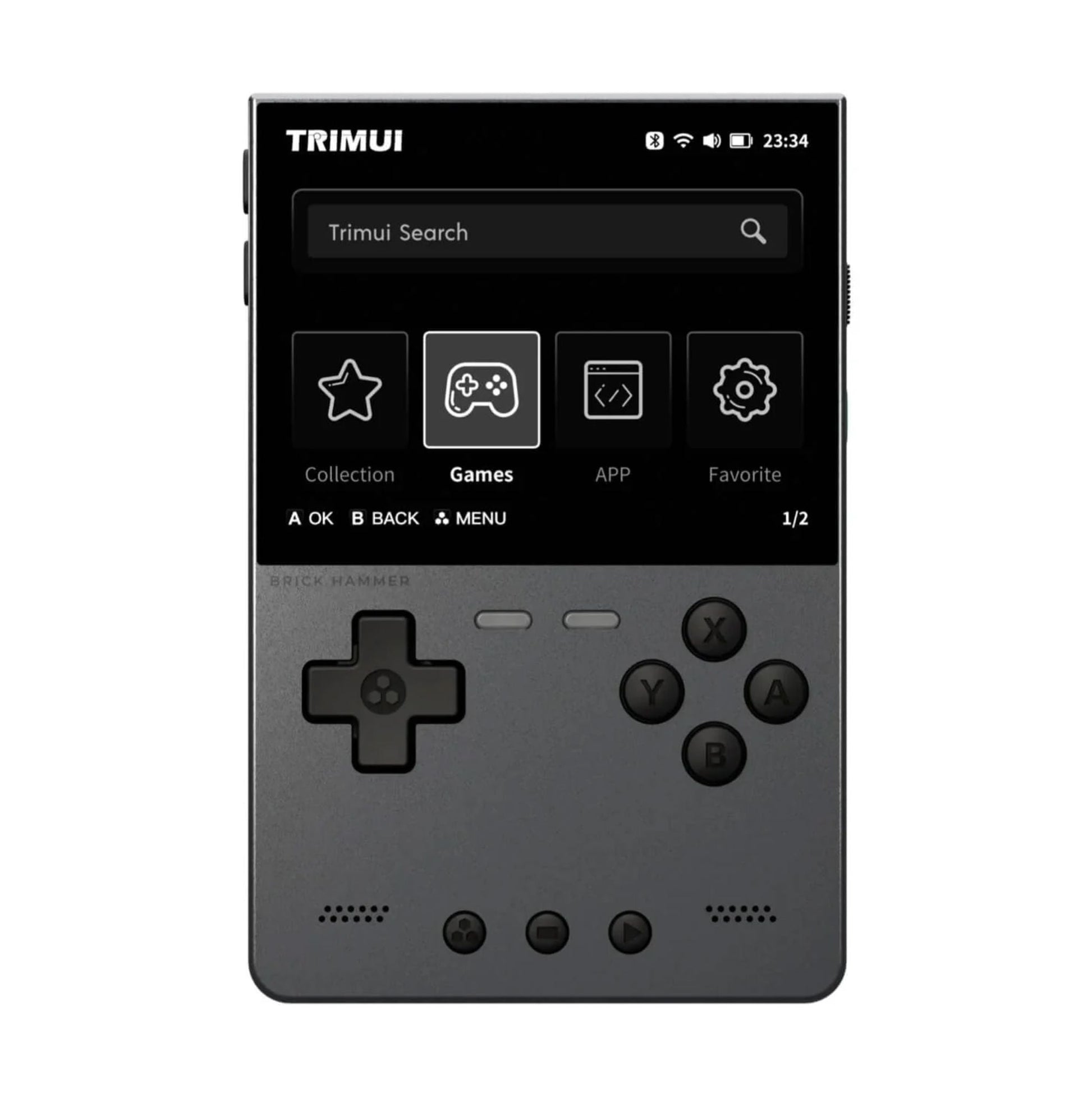 Trimui Brick Hammer Handheld Game Console with 3.2 inch IPS Screen and 3000mAh Battery, Retro Video Games Console - Bear Hugs
