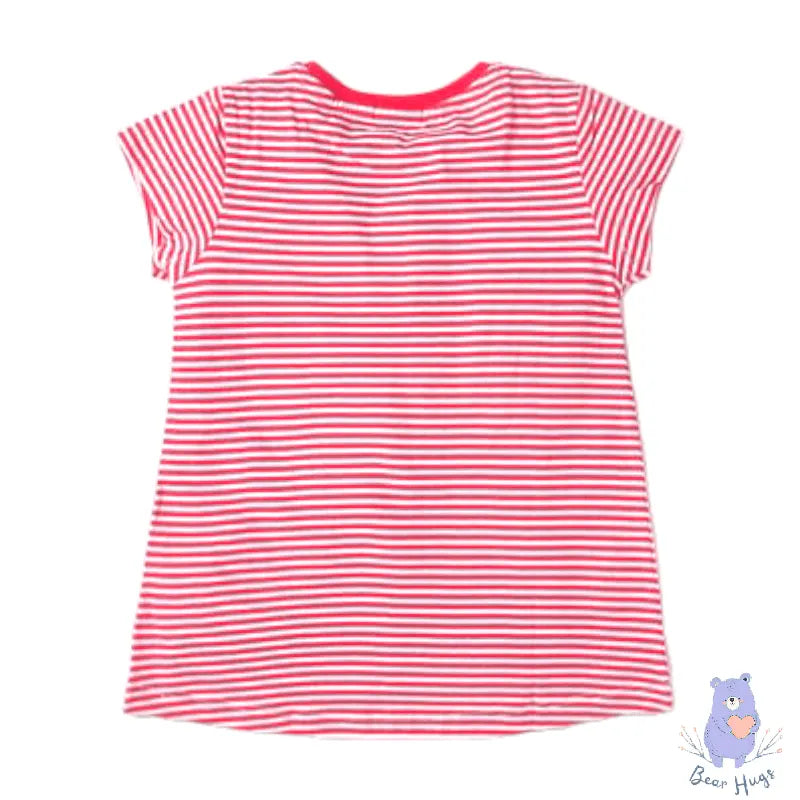 UCB Striped Crew-Neck T-shirt with Applique - Bear Hugs