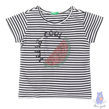 UCB Striped Round-Neck Top with Embellishments - Bear Hugs