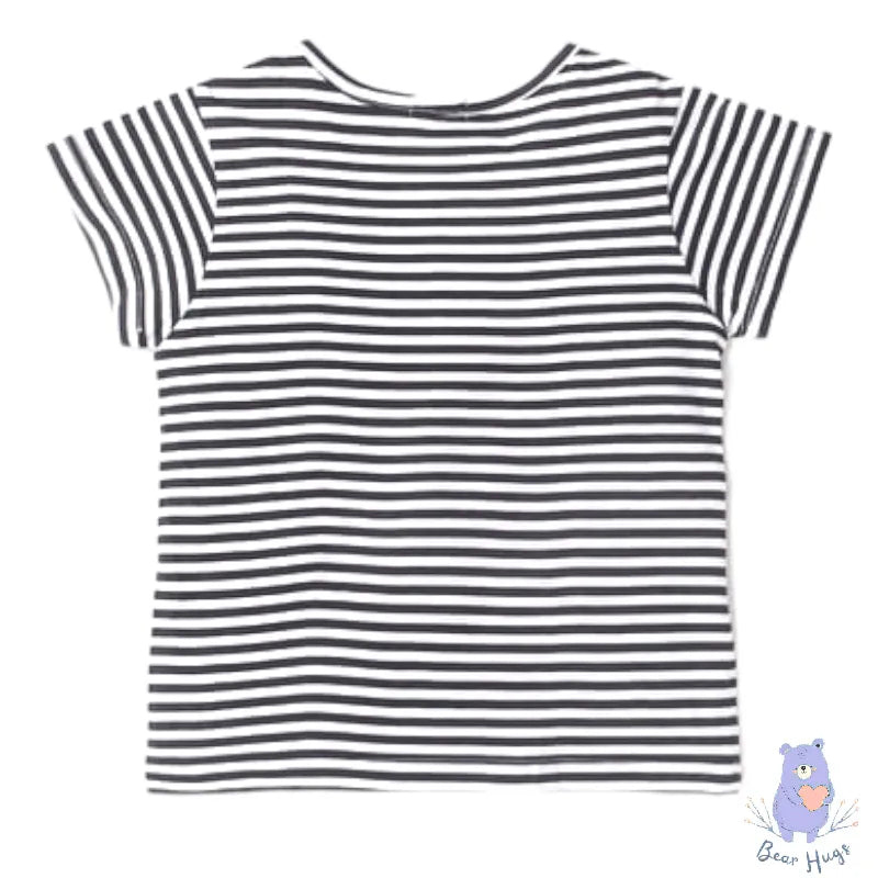 UCB Striped Round-Neck Top with Embellishments - Bear Hugs