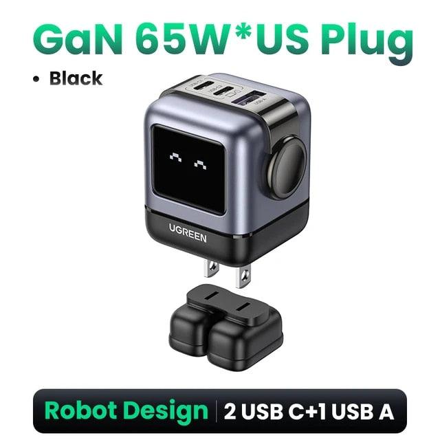 UGREEN 65W Mini Robot GAN Charger - Bear Hugs