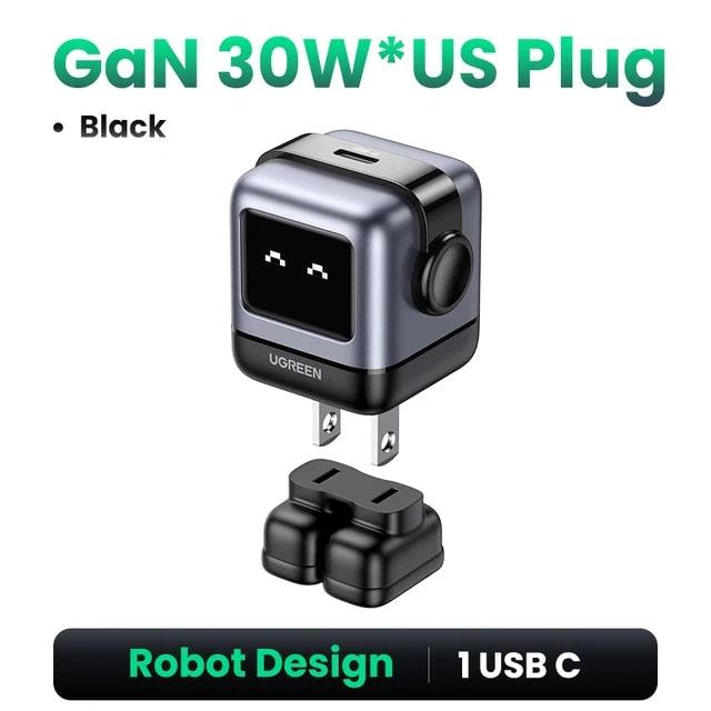 UGREEN 65W Mini Robot GAN Charger - Bear Hugs