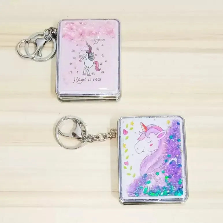 Unicorn Dreams Glitter Mirror Keychain