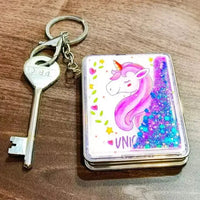 Unicorn Dreams Glitter Mirror Keychain