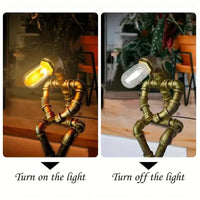 Unique Robot-Shaped Steampunk Desk Lamp - Bear Hugs