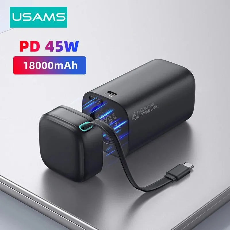 USAMS Magnetic 45W Power Bank (18000 mAh) - Bear Hugs