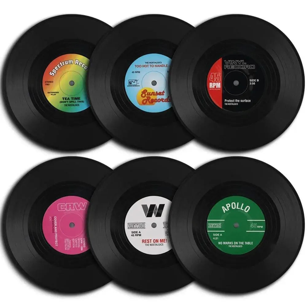 Vinyl Record Coffee Coasters (set of 6) - Bear Hugs