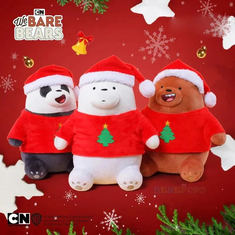 We Bare Bears Christmas Edition Plushies (25 cm) - Bear Hugs