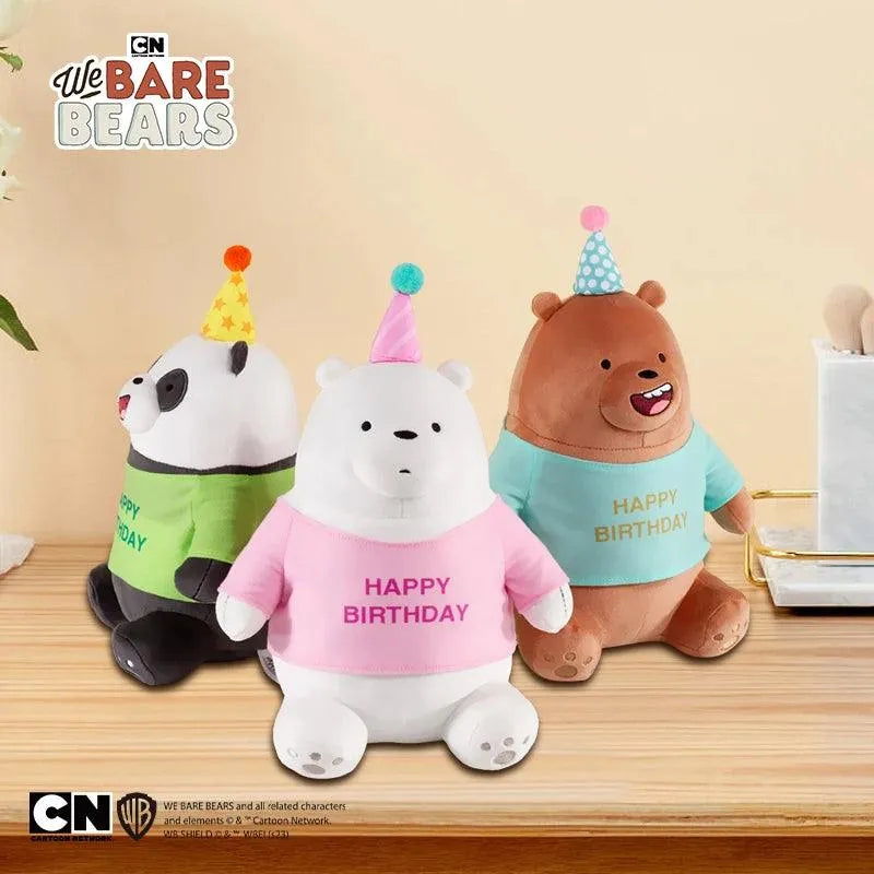 We Bare Bears Happy Birthday Edition Plushies - Bear Hugs