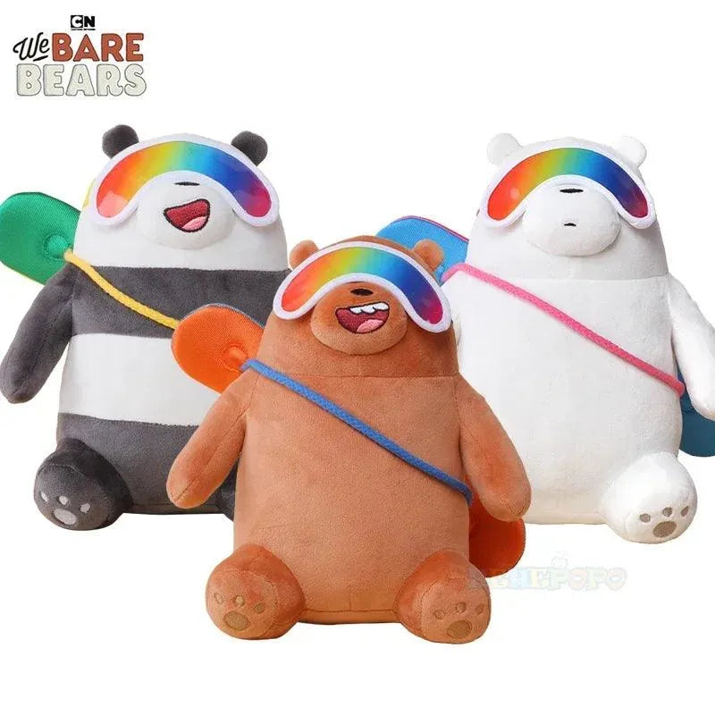 We Bare Bears Winter Ski Plushies (25 cm) - Bear Hugs