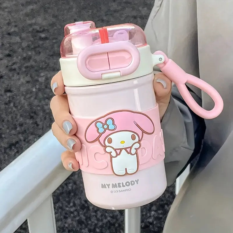 Sanrio 2 in 1 Spout & Straw Steel Bottle (430 ml)