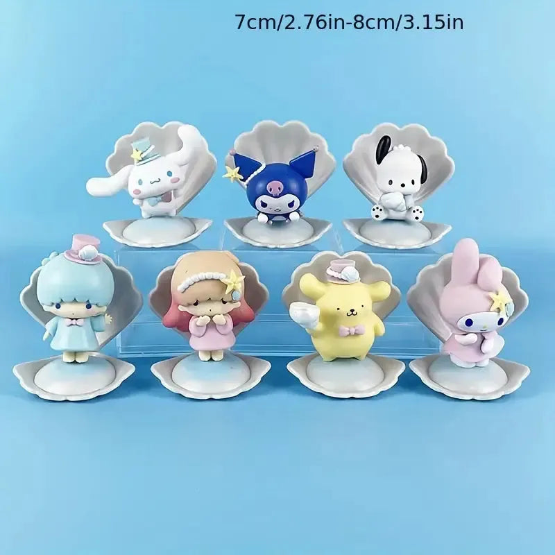 Sanrio Blue Sea Shell Holiday Figurine Set (7 pcs)