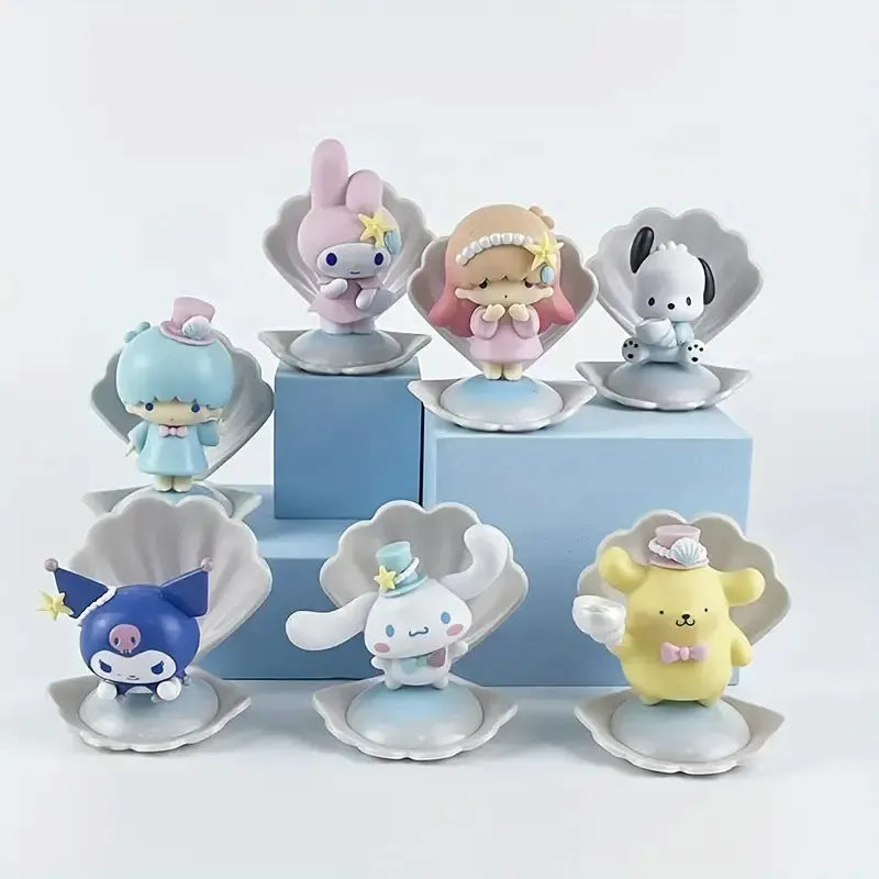 Sanrio Blue Sea Shell Holiday Figurine Set (7 pcs)