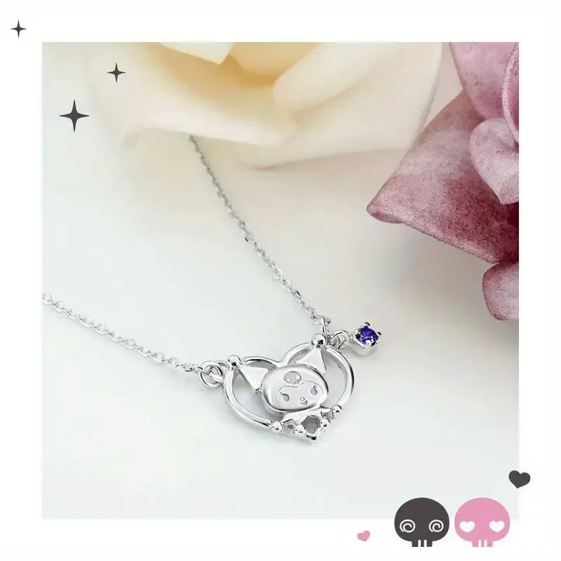 Kuromi Zirconia Heart Pendant