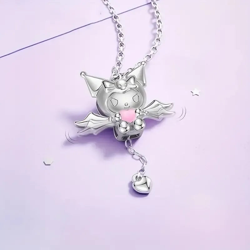 Kuromi Heart Moving Wings Pendant