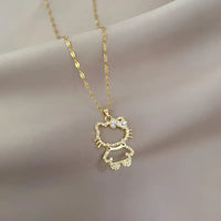 Hello Kitty Hollow Style Necklace