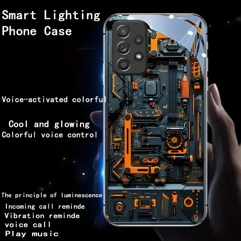 Transparent Sci-Fi Glowing Smart Cover (For Samsung)