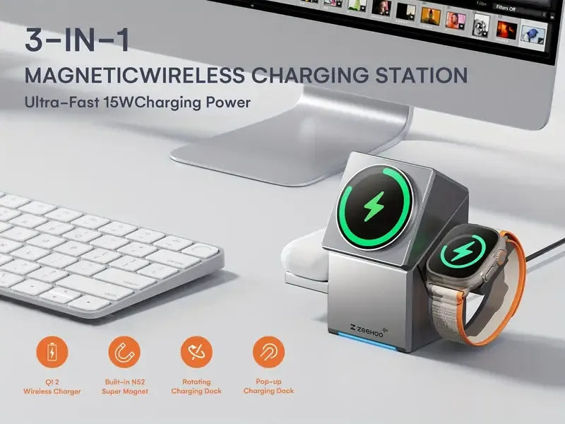 Zeehoo CubeTrick-X 3-in-1 Wireless Charging Station