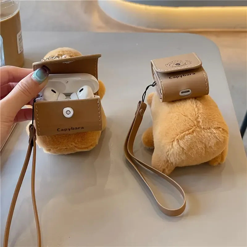 Capybara Plush Pouch AirPods Case