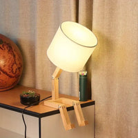 Wooden Pondering Novelty Table Lamp