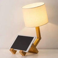 Wooden Pondering Novelty Table Lamp