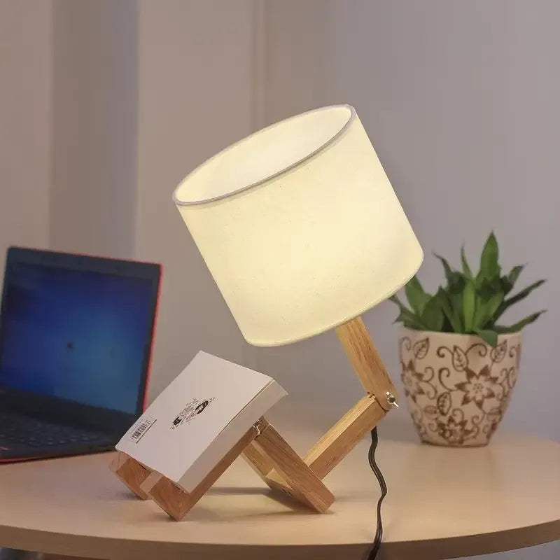 Wooden Pondering Novelty Table Lamp