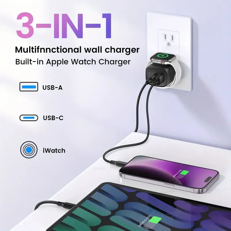 3-in-1 Fast PD Charger Block