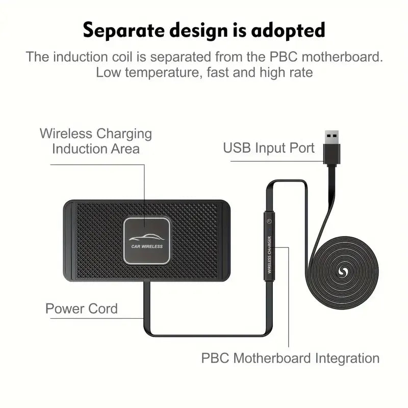 PlugnGo 10W Wireless Car Charger Mat