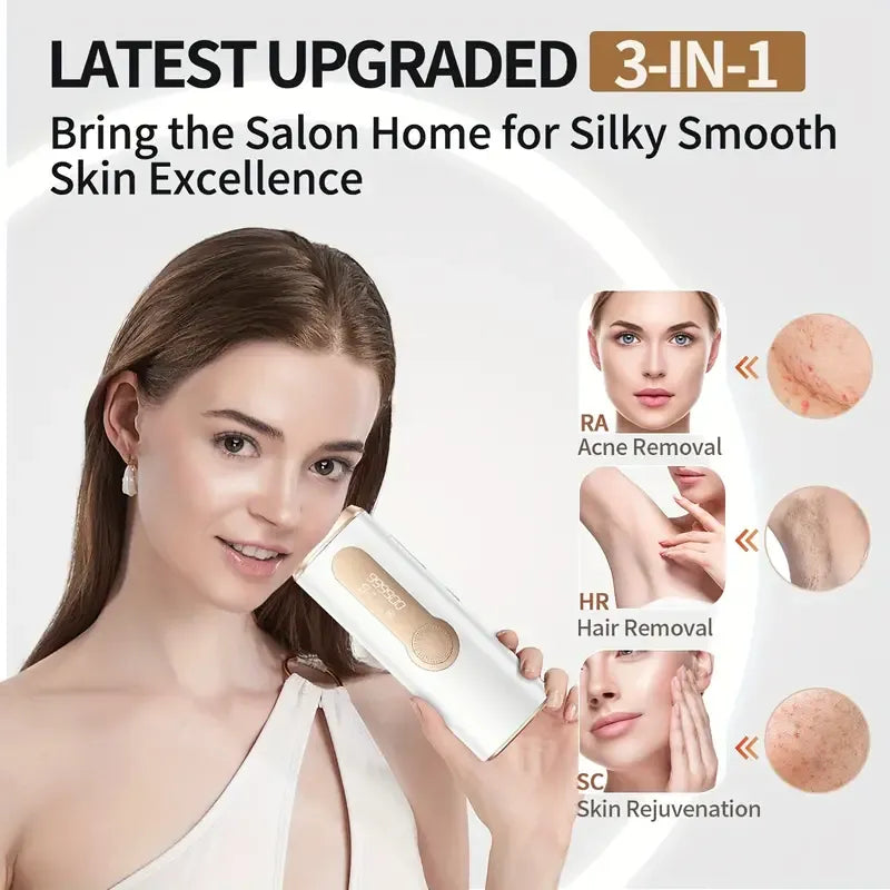 3-in-1 At-Home Permanent Hair Removal Device