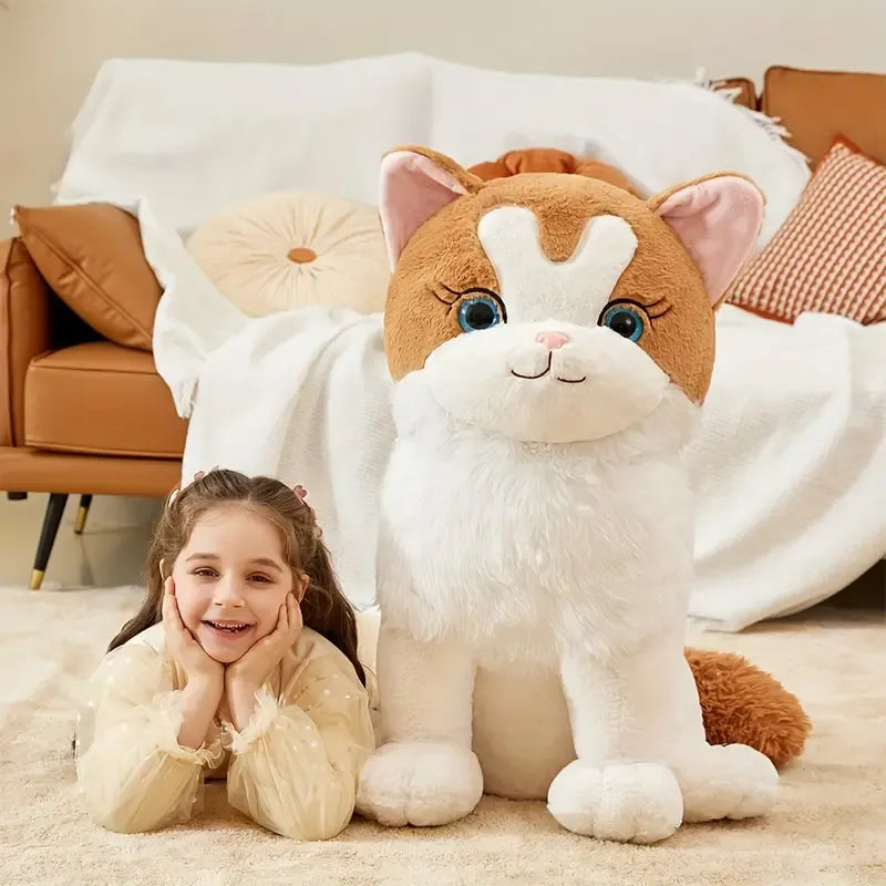 Cute Giant Ikasa White Cat (60 cm)