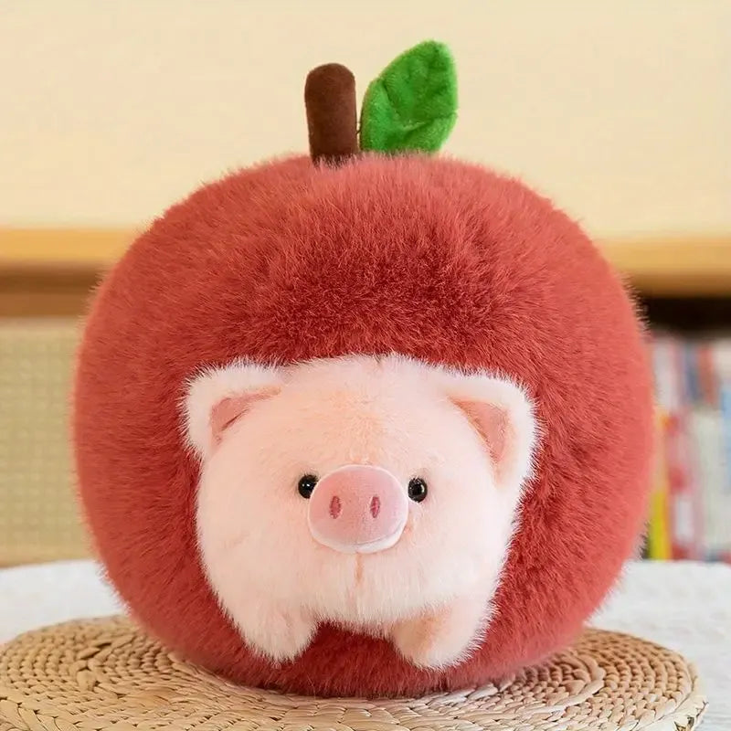 Kawaii Apple Pig Plush Toy (20 cm)