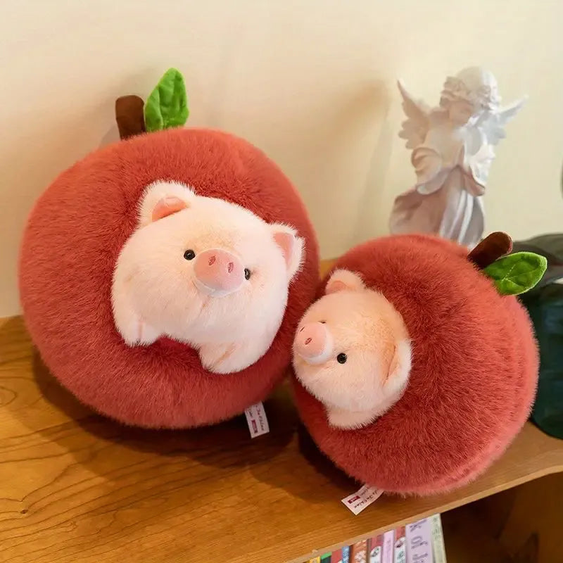 Kawaii Apple Pig Plush Toy (20 cm)