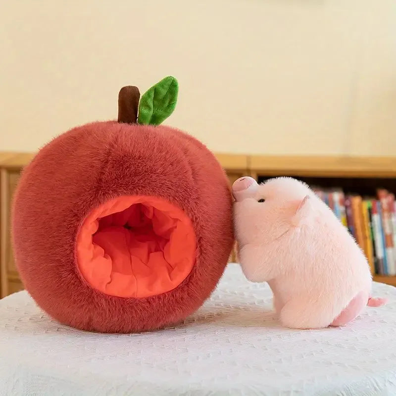 Kawaii Apple Pig Plush Toy (20 cm)