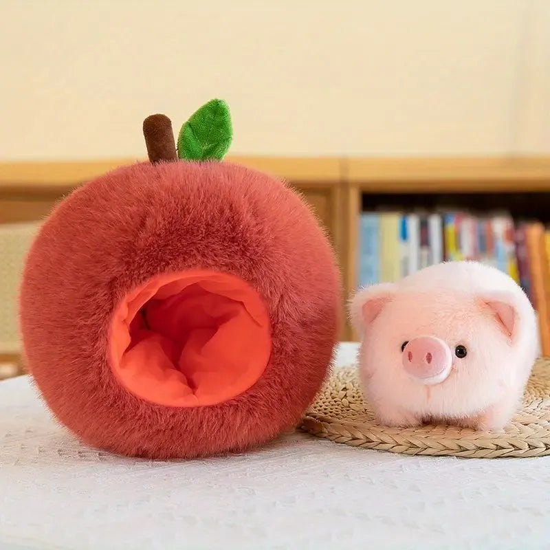 Kawaii Apple Pig Plush Toy (20 cm)