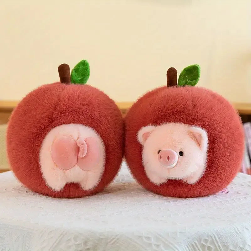 Kawaii Apple Pig Plush Toy (20 cm)