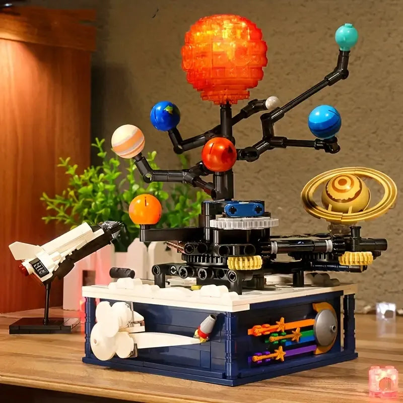 Rotating Solar System Building Blocks Set