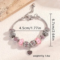 Pink Heart Charm Bracelet