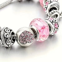 Pink Heart Charm Bracelet