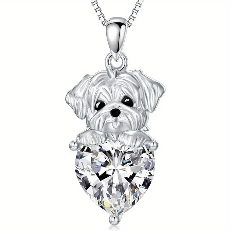 Maltese Dog Shining Pendant